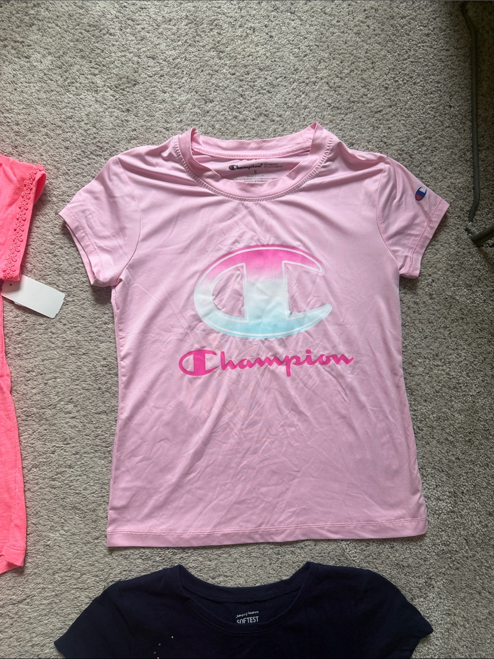 Girls' Mixed Tops Bundle - Pink, Coral, Black, Navy & Mint - Size 8 - Picture 3 of 6